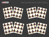 72 Pack Masonic Compass Sticker Decal - 1" License Plate Decal (72PKmasonic)