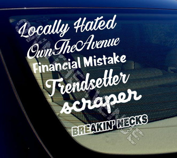 JDM Lot Pack of 6 Stickers Decals Locally Hated Trendsetter Low (6PKTREND) - OwnTheAvenue