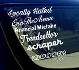 JDM Lot Pack of 6 Stickers Decals Locally Hated Trendsetter Low (6PKTREND) - OwnTheAvenue