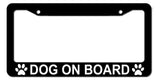 Dog on Board Paw Pet Funny K9 Car Truck License Plate Frame