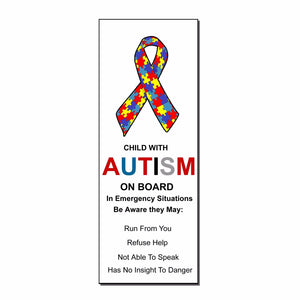 Autistic Child On Board With Autism Safety Awareness Decal Sticker Warning 6" - OwnTheAvenue