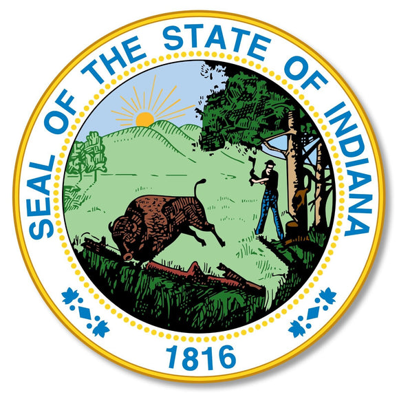 Seal of Indiana State Flag Car Truck Window Bumper Laptop Vinyl Sticker Decal 4