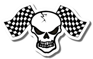 Skull Hot Rod Chopper Bopper Checkered Flag Motorcycle Vintage Racing Sticker - OwnTheAvenue