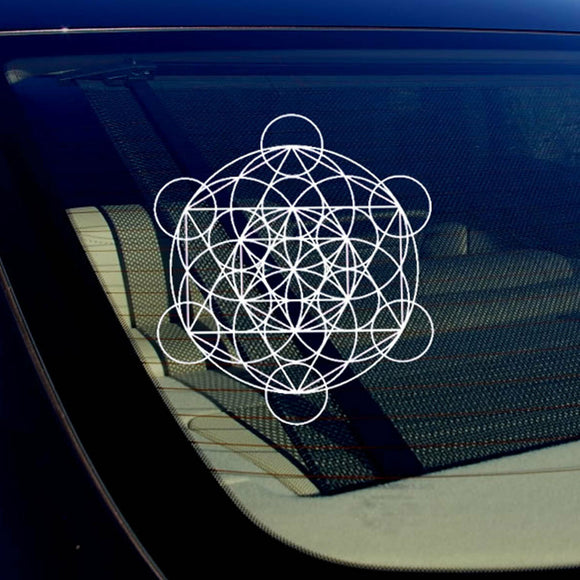 Merkaba Leaf Sacred Geometry Vinyl Decal Sticker Kabbalah Math (Merkaba White) - OwnTheAvenue