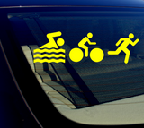 Triathlon Swimming Biking Running Sticker Decal 8" CHOOSE COLOR - OwnTheAvenue