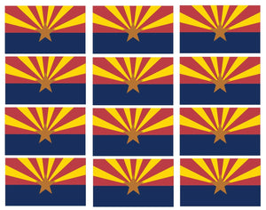 Arizona State AZ Flags Vinyl Stickers 12 Pack 2" - OwnTheAvenue