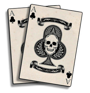 Skull Ace of Spades Motorcycle Helmet Chopper Biker Bumper Sticker Decal 4" 2PCS