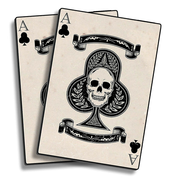 Skull Ace of Spades Motorcycle Helmet Chopper Biker Bumper Sticker Decal 4