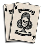 Skull Ace of Spades Motorcycle Helmet Chopper Biker Bumper Sticker Decal 4" 2PCS