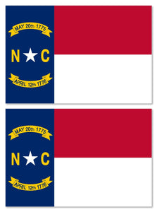 x2 North Carolina NC Flag Car Truck Window Bumper Laptop Cooler Sticker Decal 4"