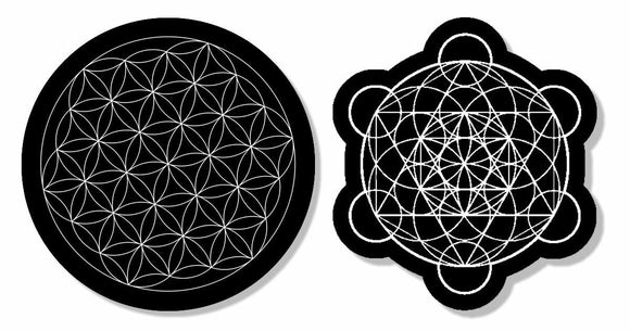 Merkaba Leaf And Flower of Life Sacred Geometry Decal Stickers Pack 3.75