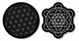 Merkaba Leaf And Flower of Life Sacred Geometry Decal Stickers Pack 3.75" Each - OwnTheAvenue