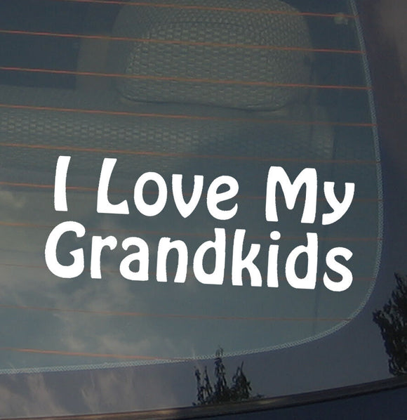 I Love My Grand Kids Grand Parent Proud Pride Love Funny Decal Sticker 7.5