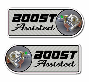 x2 Boost Assisted Fender Turbo Drag Drift Drifting Racing JDM Vinyl Stickers 4"