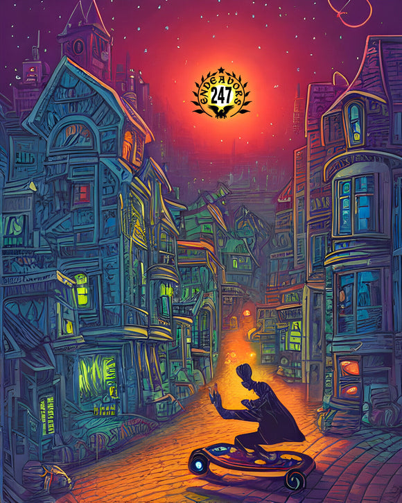 Endeavors247 Skateboarding Skate Long boarding Rock On Into The Sun Sticker