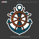 Ship Wheel Anchor Sticker Vinyl Decal Sailboat Nautical Boat Ocean Sailing Car - OwnTheAvenue