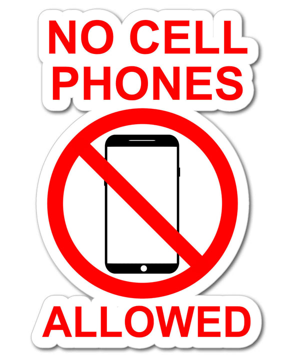 No Cell Phone Allowed No Cellphone Zone Mobile Vinyl Decal Sticker  4.5