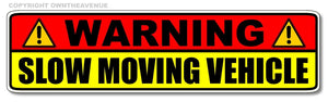 Warning Slow Moving Vehicle Safety Driving Truck Semi Vinyl Sticker Decal 7"