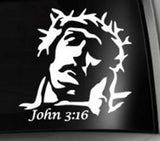 John 3:16 Jesus Christ Cross Crucified Bible Christian Faith Decal Sticker 6" - OwnTheAvenue