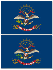 x2 North Dakota ND Flag Car Truck Window Bumper Laptop Cup Vinyl Sticker Decal