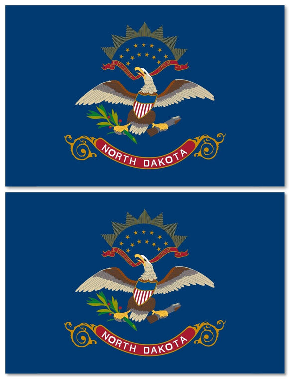 x2 North Dakota ND Flag Car Truck Window Bumper Laptop Cup Vinyl Sticker Decal