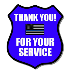Thank you Support Police Law Enforcement blue color flag sticker decal 4" Inches