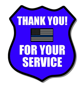 Thank you Support Police Law Enforcement blue color flag sticker decal 4" Inches - OwnTheAvenue