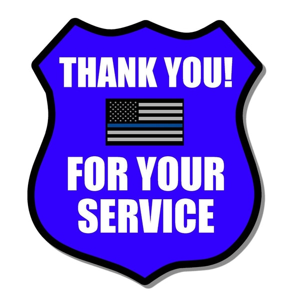 Thank you Support Police Law Enforcement blue color flag sticker decal 4