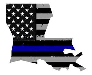Blue Color Flag Louisiana LA State Outline Car Truck Bumper Window Cooler Sticker - OwnTheAvenue