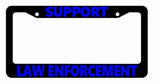 Support Police / Law Enforcement Reflective Blue Art  Black License Plate Frame - OwnTheAvenue