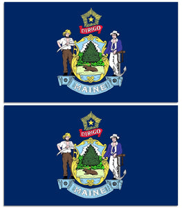 x2 Maine Flags ME Car Truck Window Bumper Laptop Cup Vinyl Sticker Decal 4" - OwnTheAvenue