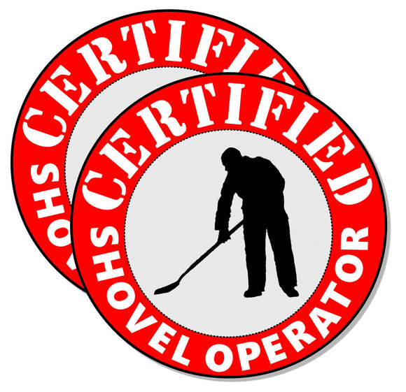 Certified Shovel Operator Funny Hard Hat Stickers Construction Helmet Decals Red - OwnTheAvenue