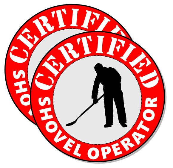 Certified Shovel Operator Funny Hard Hat Stickers Construction Helmet Decals Red