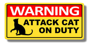 Warning Attack Cat Funny JDM Window Car Truck Bumper Door Cup Vinyl Sticker 5" - OwnTheAvenue