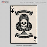 Skull Ace of Spades Motorcycle Helmet Chopper Biker Bumper Sticker Decal 4" - OwnTheAvenue