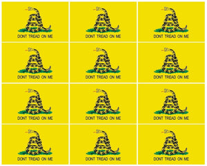 Gadsden Flag Sticker 12 PACK 2" Don't Tread on Me USA Decal Stickers - OwnTheAvenue