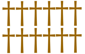 Cross 12 Pack Sticker Decal - Christian Jesus Choose Color! -Hard Hats Helmet 3"