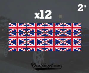 x12 United Kingdom Flag 2" Sticker Vinyl Union Jack British Stickers Decals UK - OwnTheAvenue