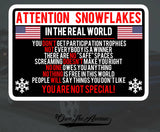 Attention Snowflake Sticker Decal Political Trump FOR Window Car Truck Bumper 5" - OwnTheAvenue