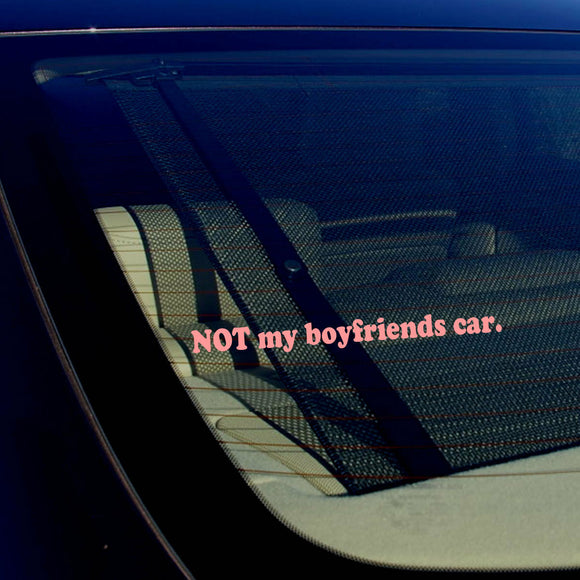 Not My Boyfriends Car Racing Drifting Girl Pink Decal Sticker 7.5