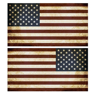 USA American Flag Tattered United States Decal Sticker Left / Mirrored 5" #Nf4 - OwnTheAvenue