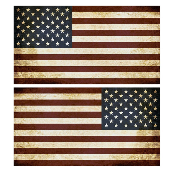 USA American Flag Tattered United States Decal Sticker Left / Mirrored 5