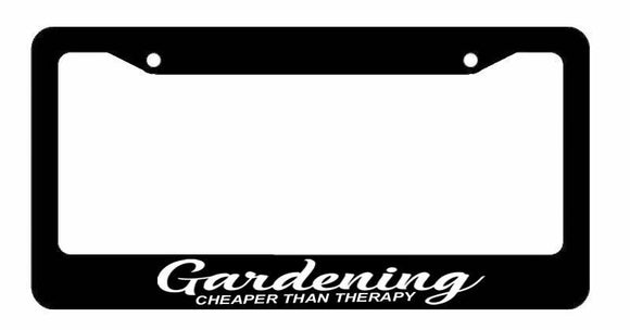 Gardening Cheaper Than Therapy Funny Car Truck Window License Plate Frame