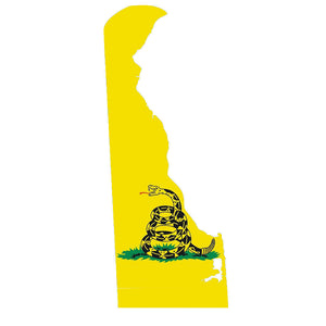 Delaware DE State Outline Gadsden Flag Vinyl Sticker