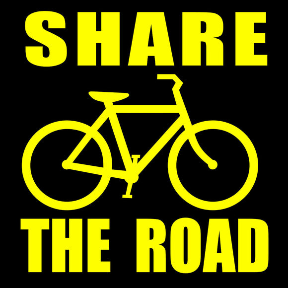 Share The Road Safety Cycling Bicycle Mountain Bike Vinyl Decal Sticker Yellow V