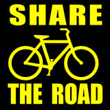 Share The Road Safety Cycling Bicycle Mountain Bike Vinyl Decal Sticker Yellow V