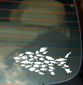 Fishing Pattern Fish Vinyl Decal Sticker 8" Bass Lake Life Sailing Boating Ocean - OwnTheAvenue
