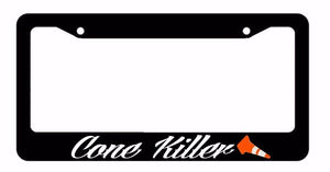 Cone Killer Track JDM Race Drift Dope Low Funny Black License Plate Frame - OwnTheAvenue
