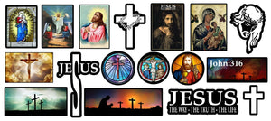Christian Sticker Mega Pack Lot Jesus Christ Vinyl Decal Stickers 17 Pcs - OwnTheAvenue