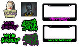 Joker Haha Why So Serious 6 Pack Decal Stickers & Two Joker License Plate Frames - OwnTheAvenue